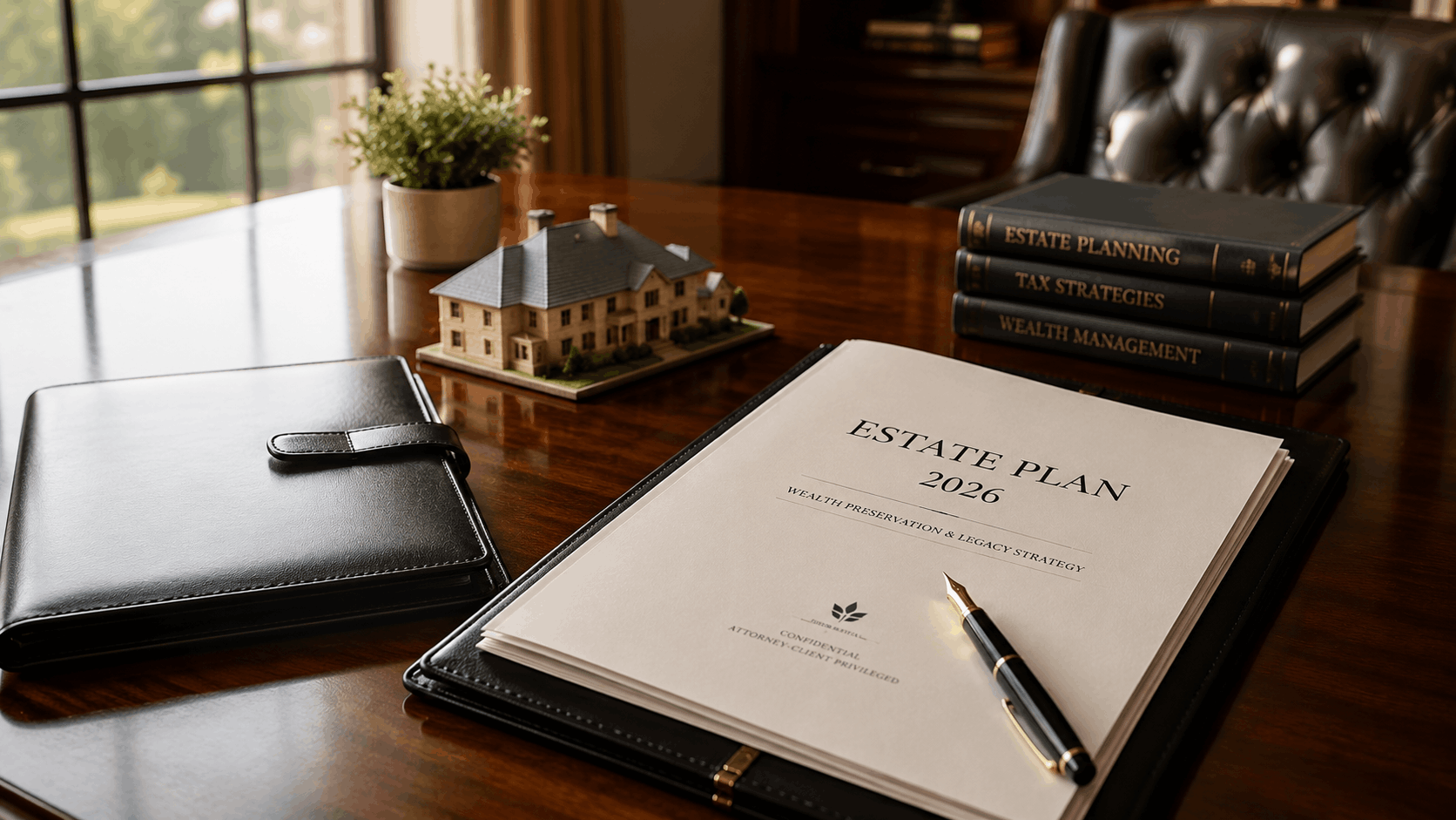 Estate tax planning 2026 high net worth family office desk documents