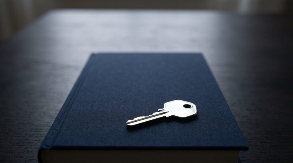 Silver key on a closed book, representing inherited Roth IRA deadlines for heirs